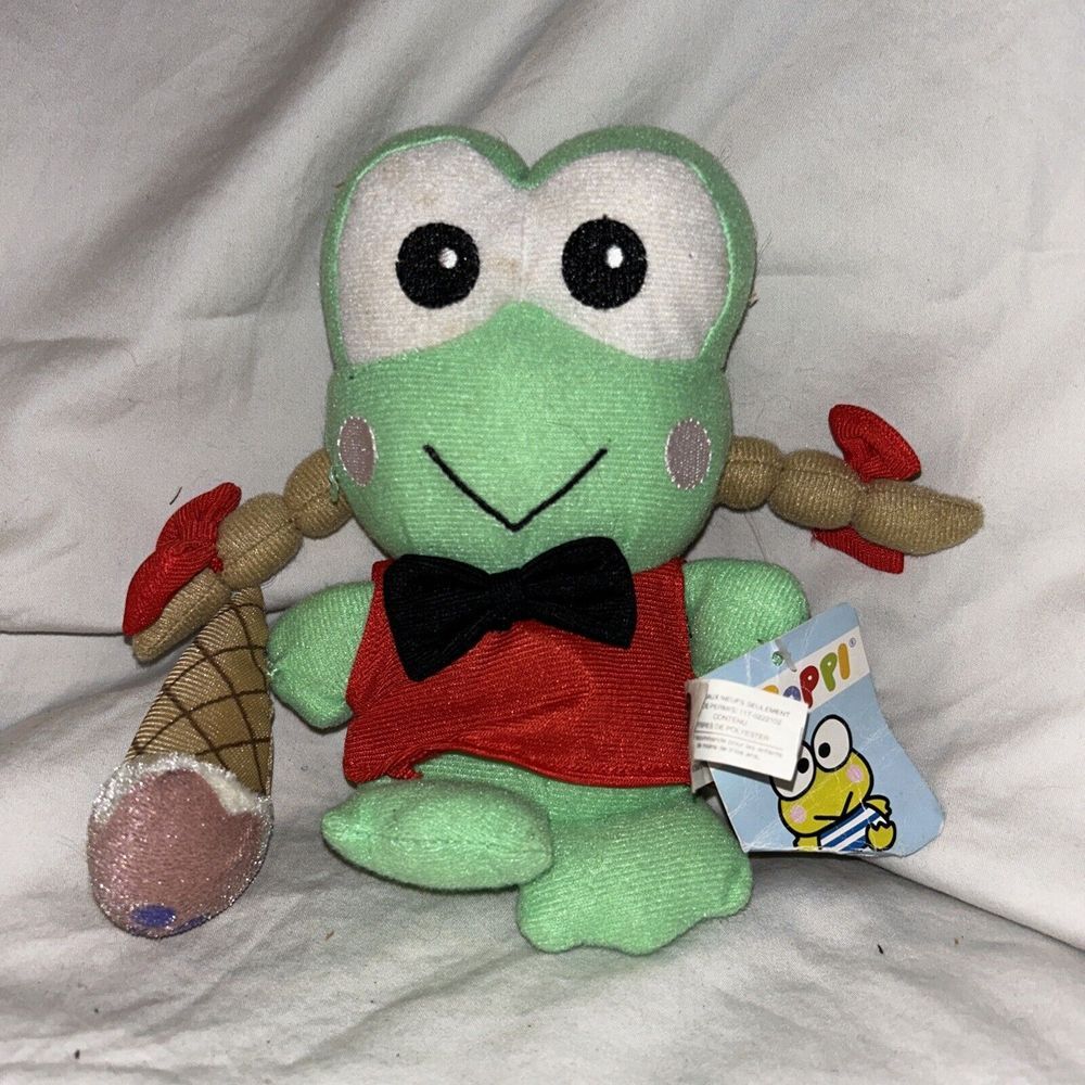 12 inch Keroppi Frog- Ice‎ Cream (2009, Sarino) with Tags! P2